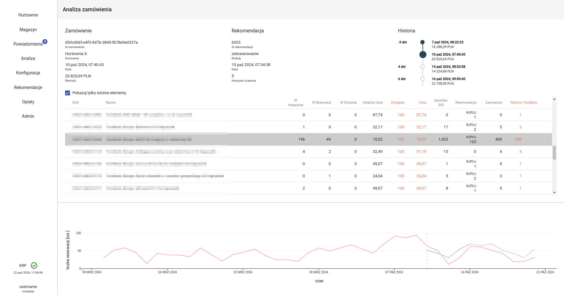 recommendation screenshot