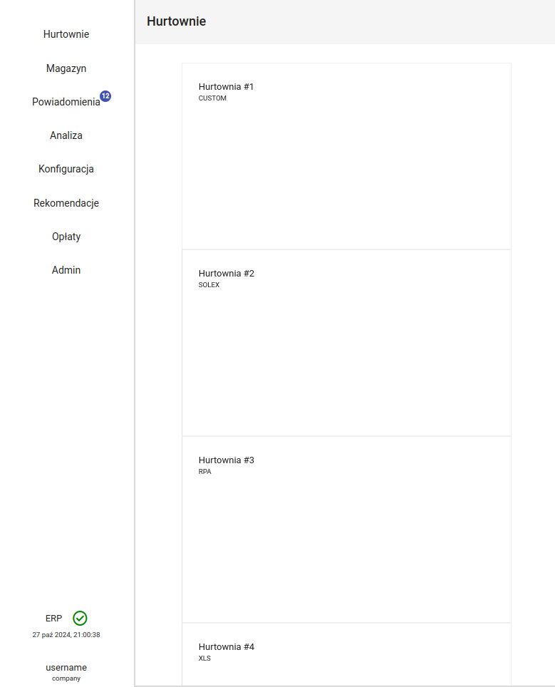 unified interface suppliers list
